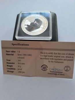 Liberia 5 Dolarów Historia kolejnictwa 2011 r