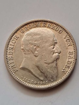 Niemcy 2 Marki Badenia 1907 r pośmiertna