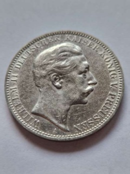Niemcy 3 Marki Wilhelm II Prusy 1910 r