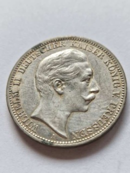 Niemcy 3 Marki Wilhelm II Prusy 1908 r