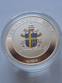 Numizmat Jan Paweł II ziemia z Jerozolimy 2005 r