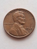 USA 1 Cent Lincoln 1963 r D