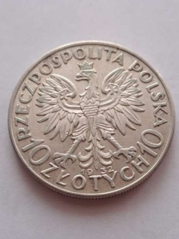 10 zł Głowa Kobiety 1932 r bez znaku