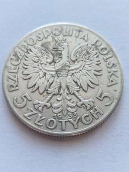 5 zł Głowa Kobiety 1933 r
