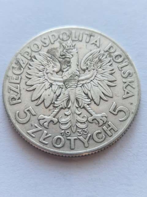 5 zł Głowa Kobiety 1933 r