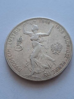 Austria 5 Koron Franciszek Józef I 1848-1908 r