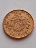 Belgia 20 Franków Leopold II 1876 r