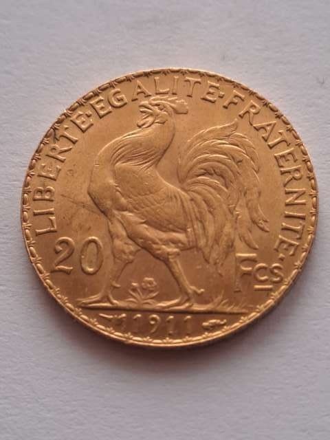 Francja 20 Franków Kogut 1911 r