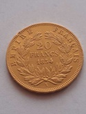 Francja 20 Franków Napoleon III 1854 r