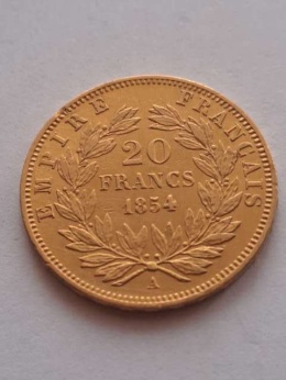 Francja 20 Franków Napoleon III 1854 r