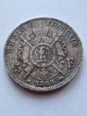 Francja 5 Franków Napoleon III 1869 r