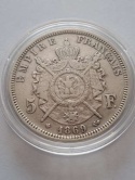 Francja 5 Franków Napoleon III 1869 r