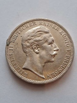 Niemcy 3 Marki Wilhelm II Prusy 1911 r