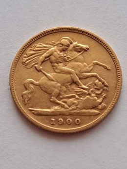 Wielka Brytania 1/2 Suwerena Victoria 1900 r