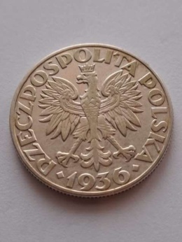 5 zł Żaglowiec 1936 r