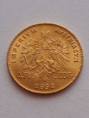 Austria 4 floreny / 10 franków 1892 r nowe bicie