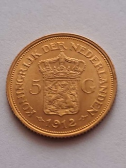 Holandia 5 Guldenów Wilhelmina 1912 r