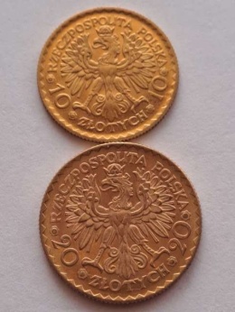 II RP 10 i 20 zl Bolesław Chrobry 1925 r