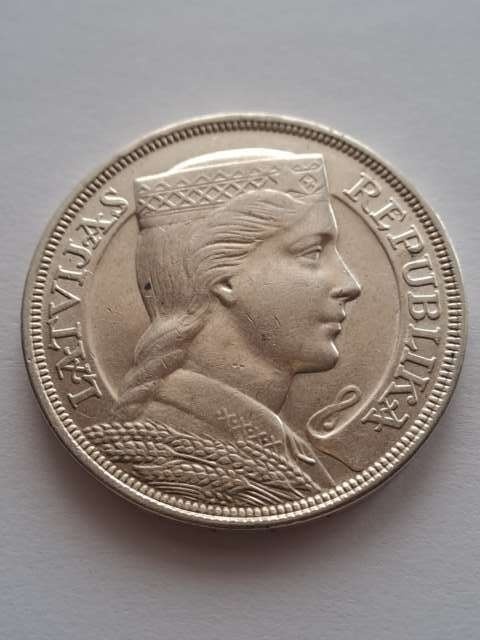 Łotwa 5 Łatów 1929 r