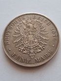 Niemcy 5 Marek Ludwig II 1876 r