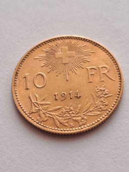 Szwajcaria 10 Franków B, Berno 1914 r