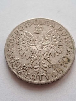 10 zł Głowa Kobiety 1932 r znak