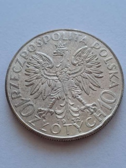 10 zł Głowa Kobiety 1932 r znak