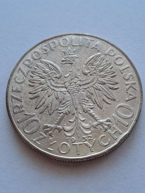 10 zł Głowa Kobiety 1932 r znak