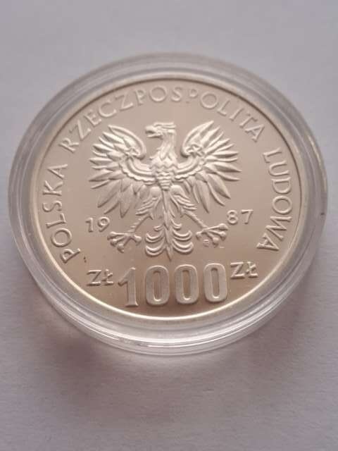 1000 zł XV Zimowe Igrzyska Olimpijskie 1987 r