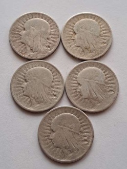 2 zł Głowa Kobiety zestaw 5 szt 1932-33 r