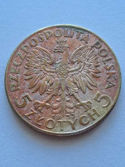 5 zł Głowa Kobiety 1933 r