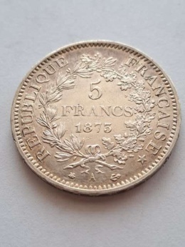 Francja 5 Franków Herkules 1873 r