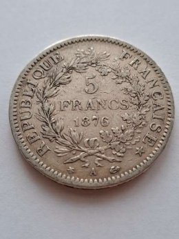 Francja 5 Franków Herkules 1876 r
