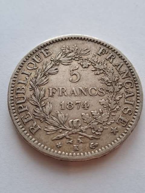 Francja 5 Franków Herkules 1874 r