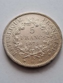 Francja 5 Franków Herkules 1875 r