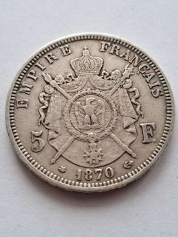 Francja 5 Franków Napoleon III 1870 r