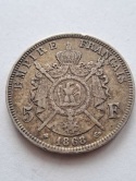 Francja 5 Franków Napoleon III 1868 r