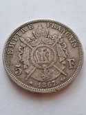 Francja 5 Franków Napoleon III 1867 r