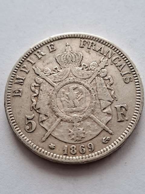 Francja 5 Franków Napoleon III 1869 r