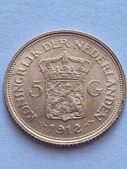 Holandia 5 Guldenów Wilhelmina 1912 r