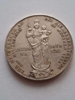 Niemcy 2 Guldeny Kolumna Madonny 1855 r