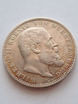 Niemcy 3 Marki Wirtembergia 1909 r