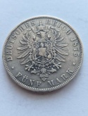 Niemcy 5 Marek Saksonia 1875 r