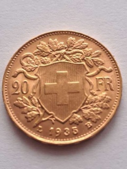 Szwajcaria 20 Franków 1935 r LB