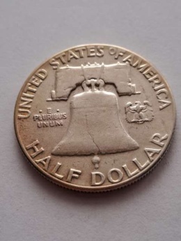 USA 1/2 Dollara Franklin 1951 r