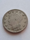 USA 5 Centów Liberty 1904 r