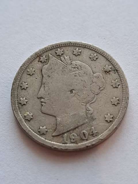 USA 5 Centów Liberty 1904 r
