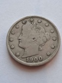 USA 5 Centów Liberty 1900 r