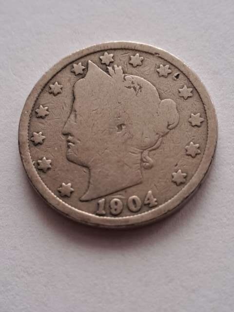 USA 5 Centów Liberty 1904 r