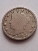 USA 5 Centów Liberty 1905 r